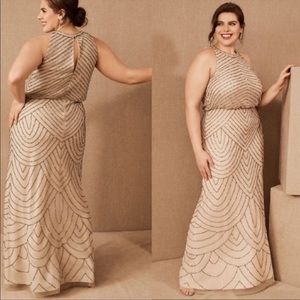 Anthropologie adrianna papell madigan dress whipped apricot size 20